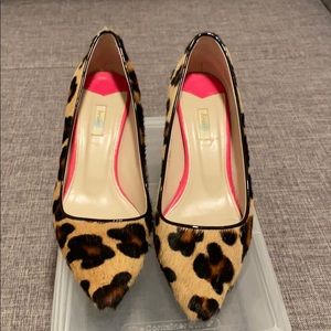 Boden leopard fur heels